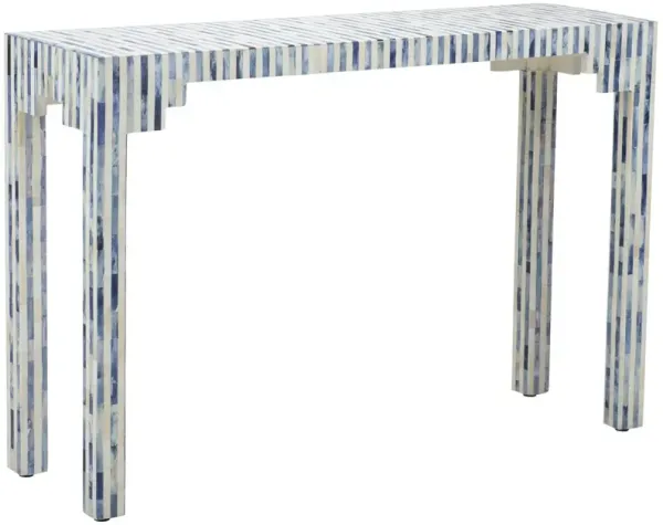 Bone Inlay Console Table, Blue