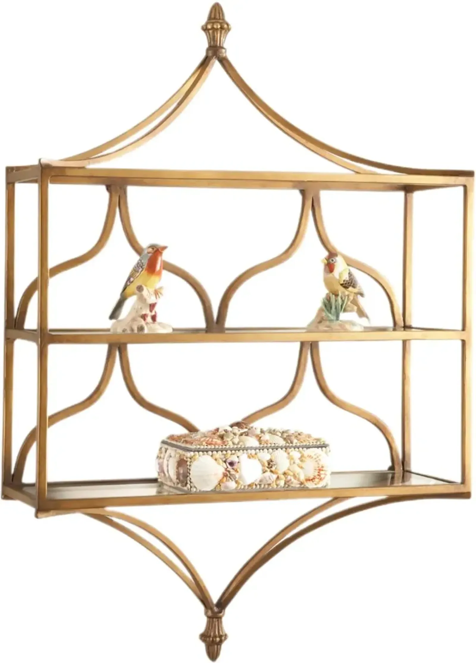 Brooklyn Antique Wall Shelf, Gold