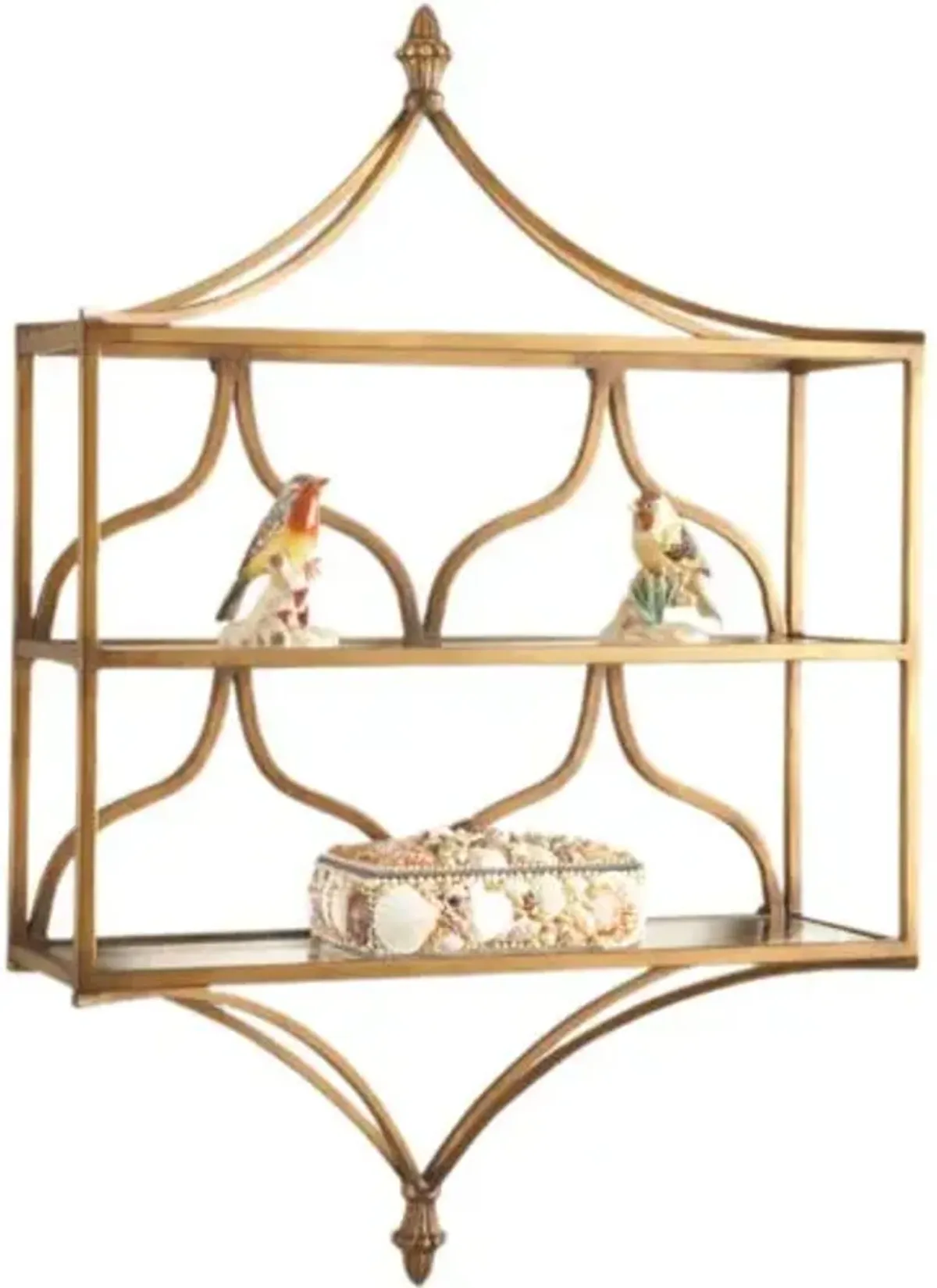 Brooklyn Antique Wall Shelf - Gold - Chelsea House