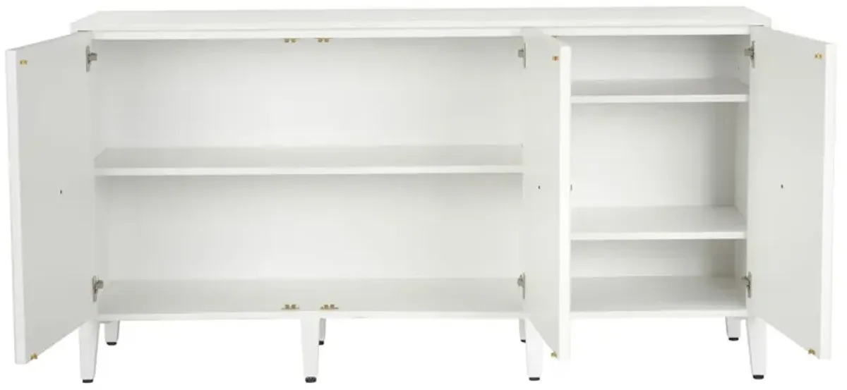 Burns Textured Wood Credenza, White