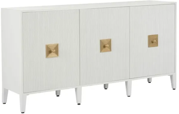 Burns Textured Wood Credenza, White