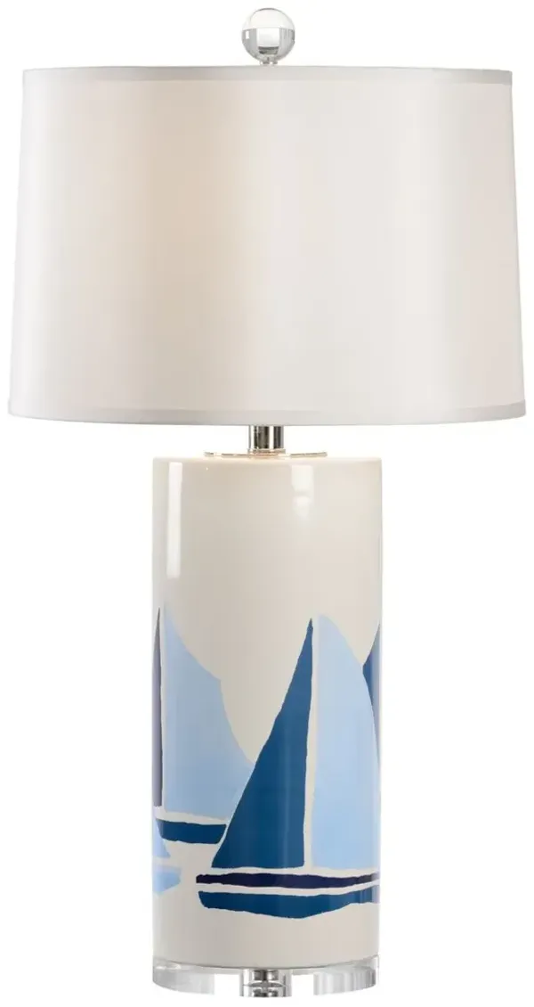 Chesapeake Ceramic Table Lamp - White/Blue - Chelsea House