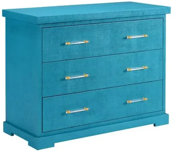Clifton Raffia 3-Drawer Chest - Chelsea House - Blue
