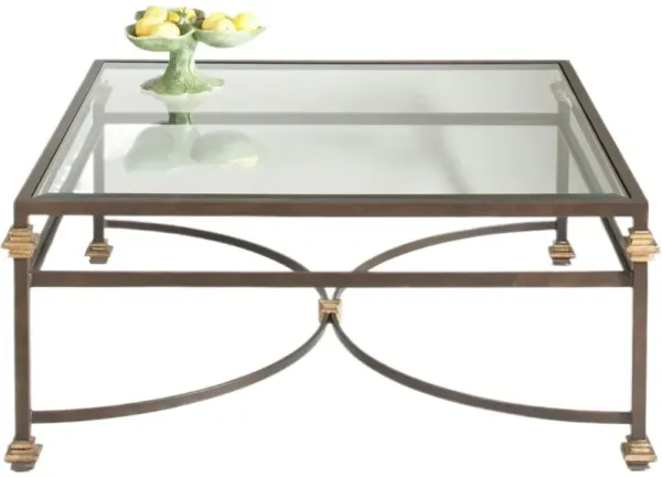 Collar Square Coffee Table, Brown/Gold