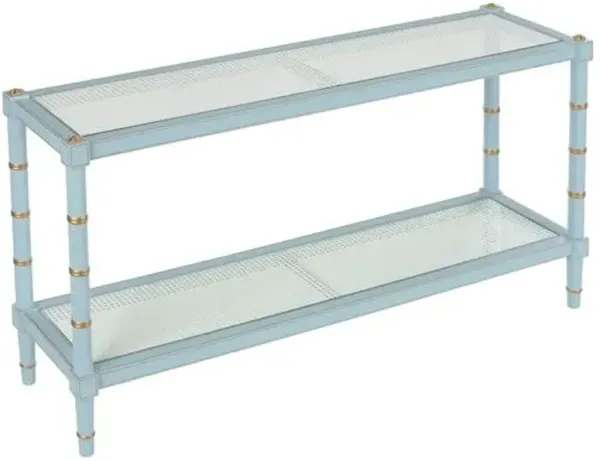 Conner Cane Console Table - Chelsea House - Blue
