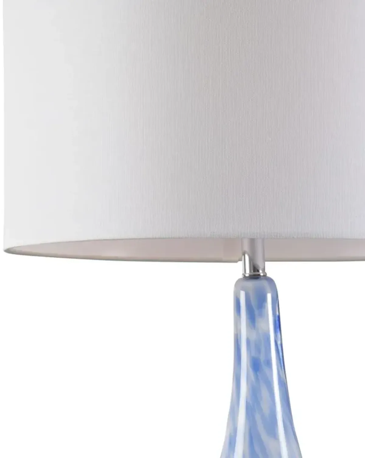 Elio Glass Table Lamp - Blue/White - Chelsea House