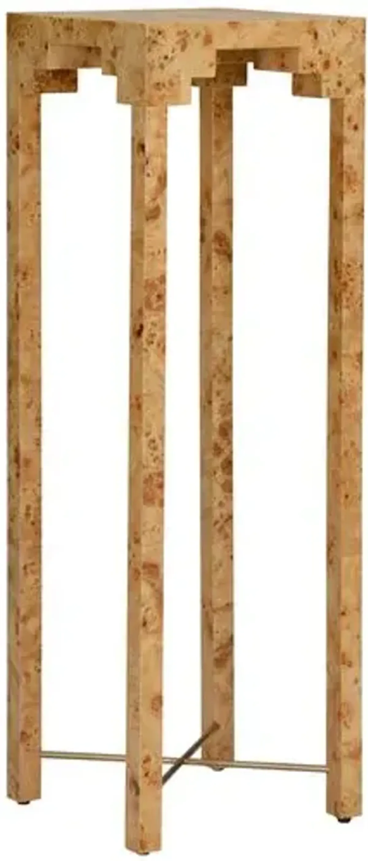 Falls Burl Wood Pedestal Table - Brown - Chelsea House