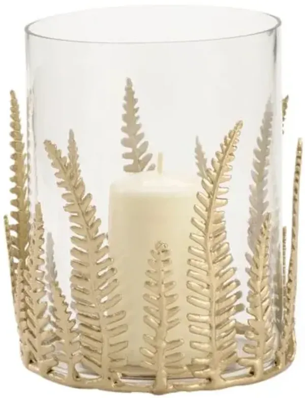 Fern Aluminum Hurricane - Gold/Clear - Chelsea House