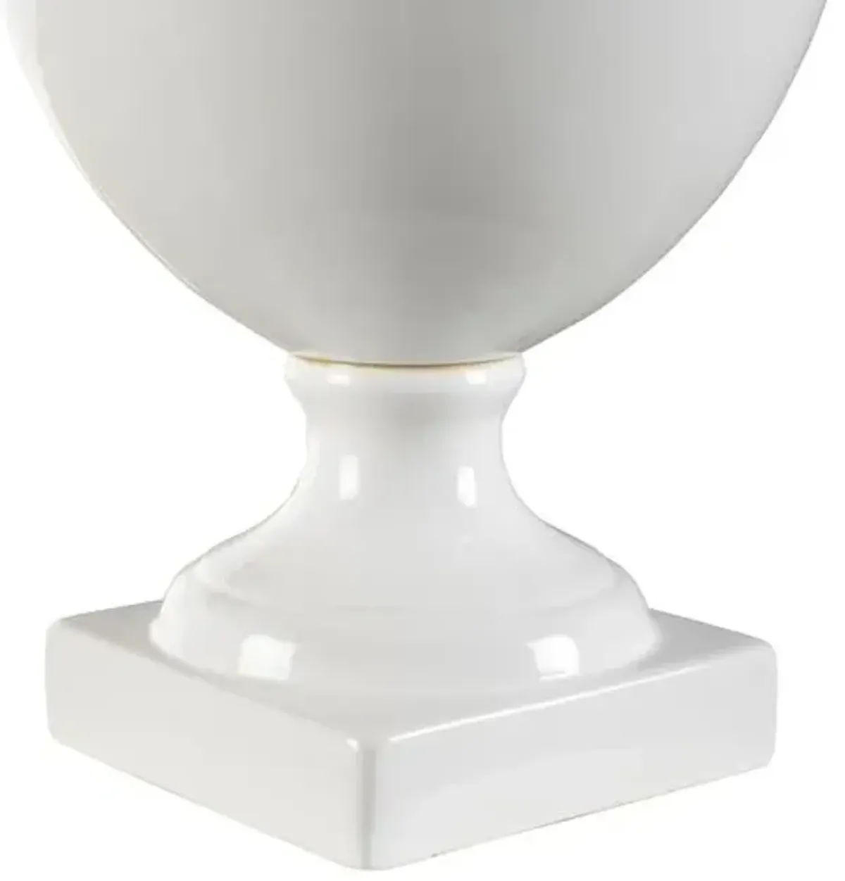 Greenwich Ceramic/Raffia Table Lamp - White - Chelsea House