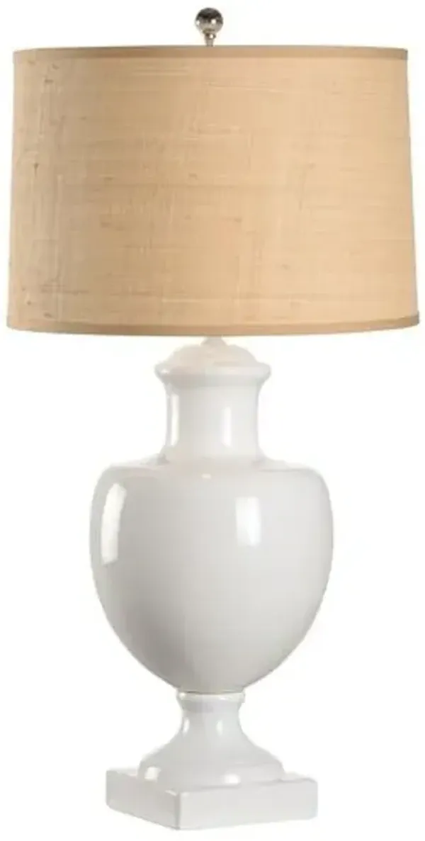 Greenwich Ceramic/Raffia Table Lamp - White - Chelsea House