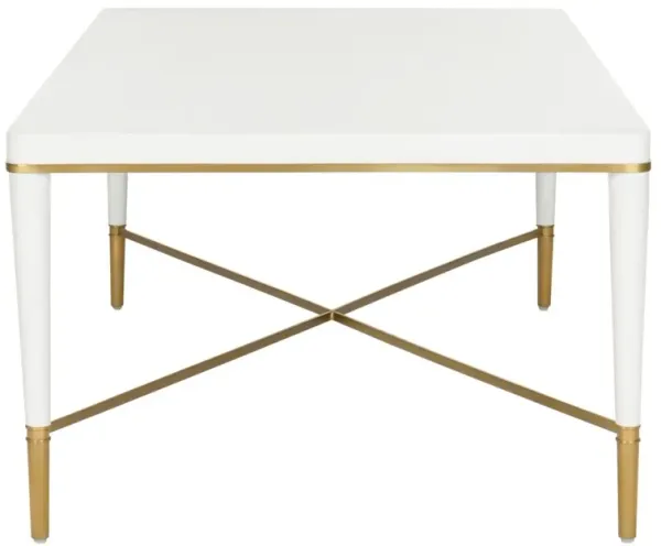 Hamlet Wood Brass Cocktail Table, White