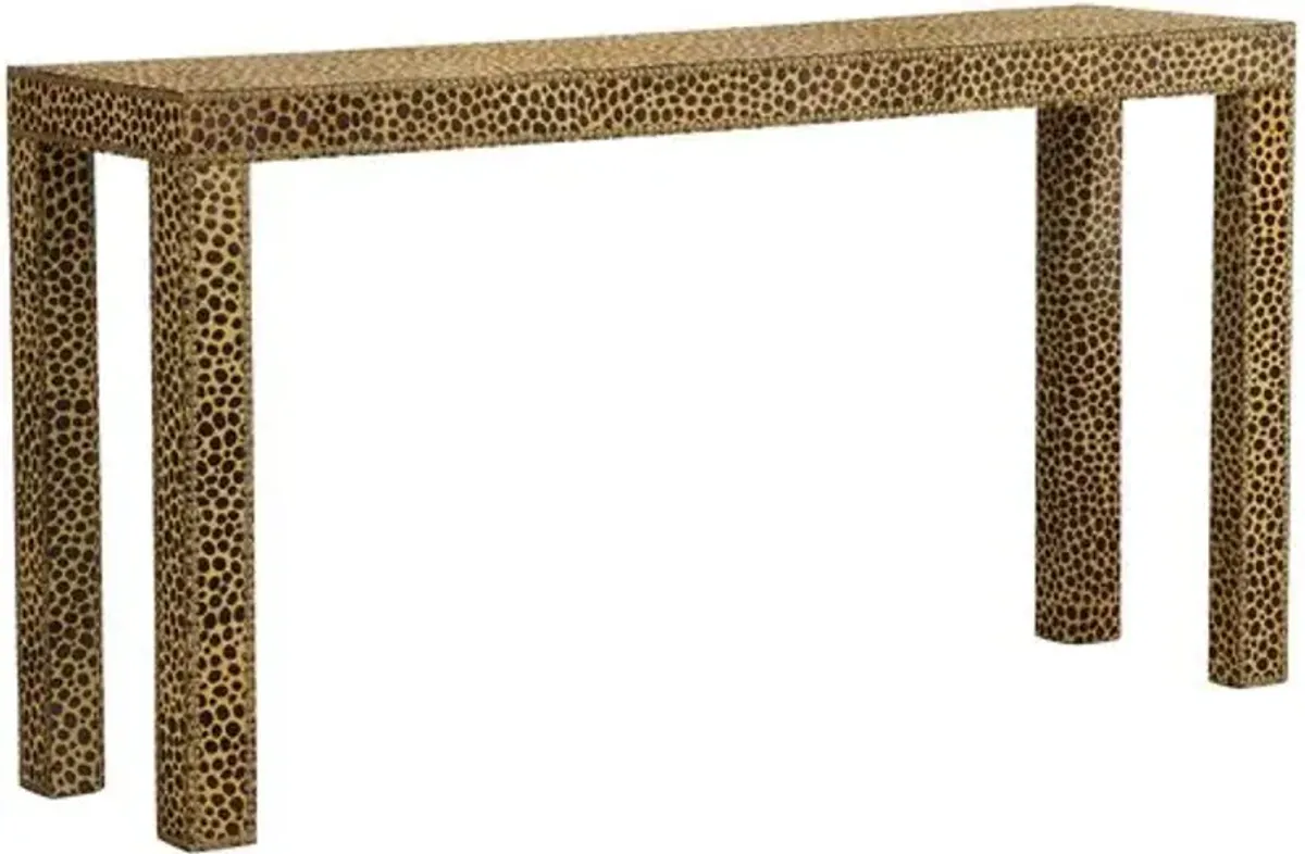 Leopard Hide Console Table - Brown/Black - Chelsea House