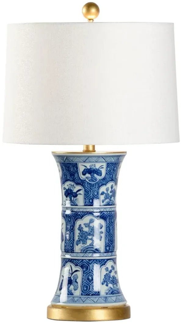 London Handpainted Ceramic Table Lamp - Blue/White - Chelsea House