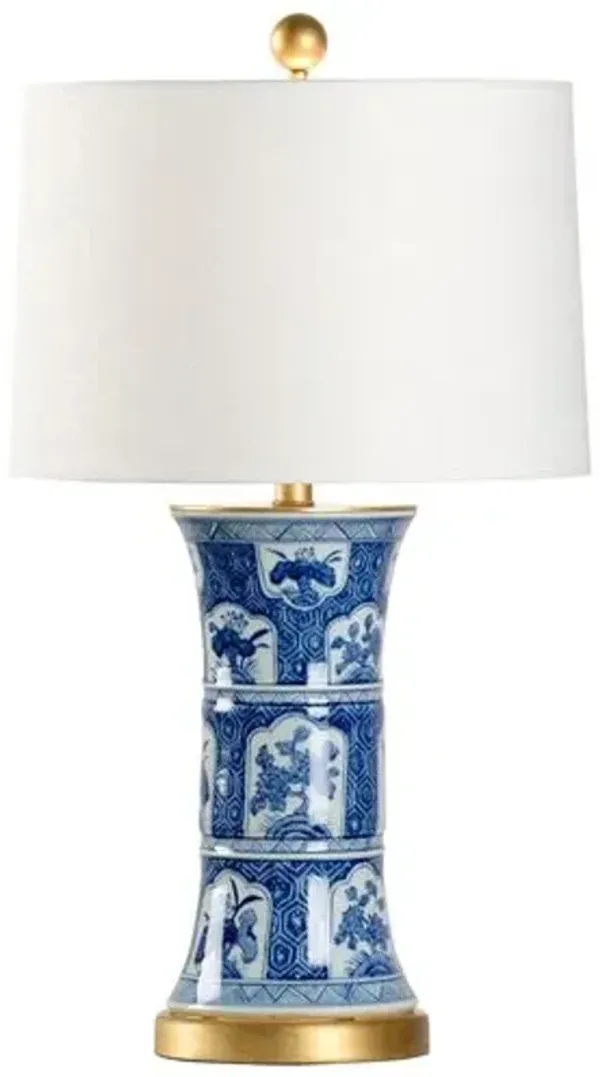London Handpainted Ceramic Table Lamp - Blue/White - Chelsea House