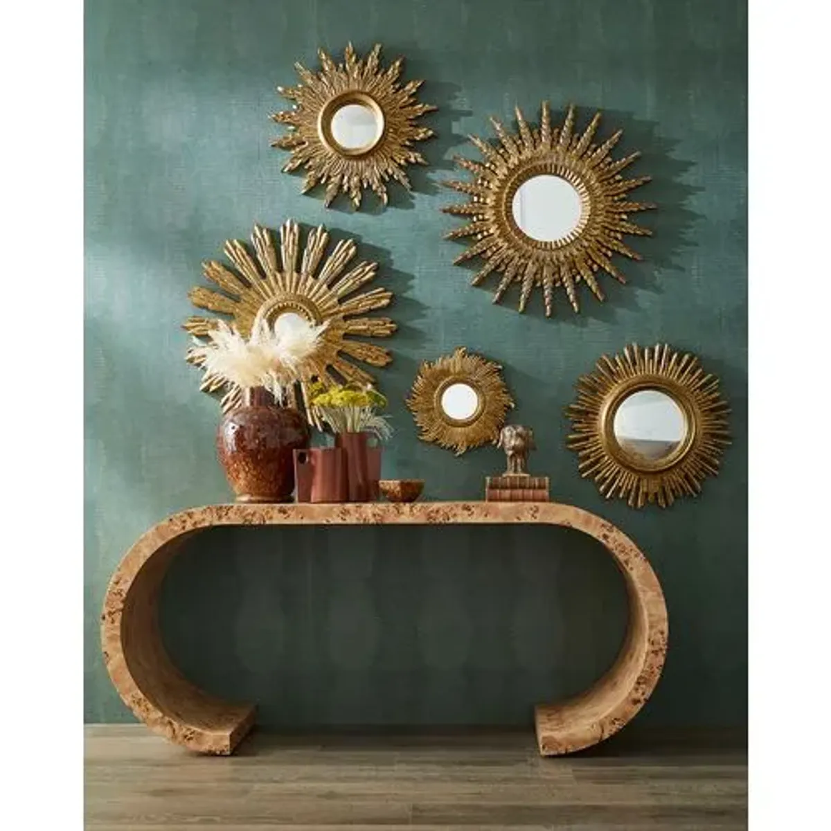 Lumiance Round Straburst Wall Mirror - Gold - Chelsea House