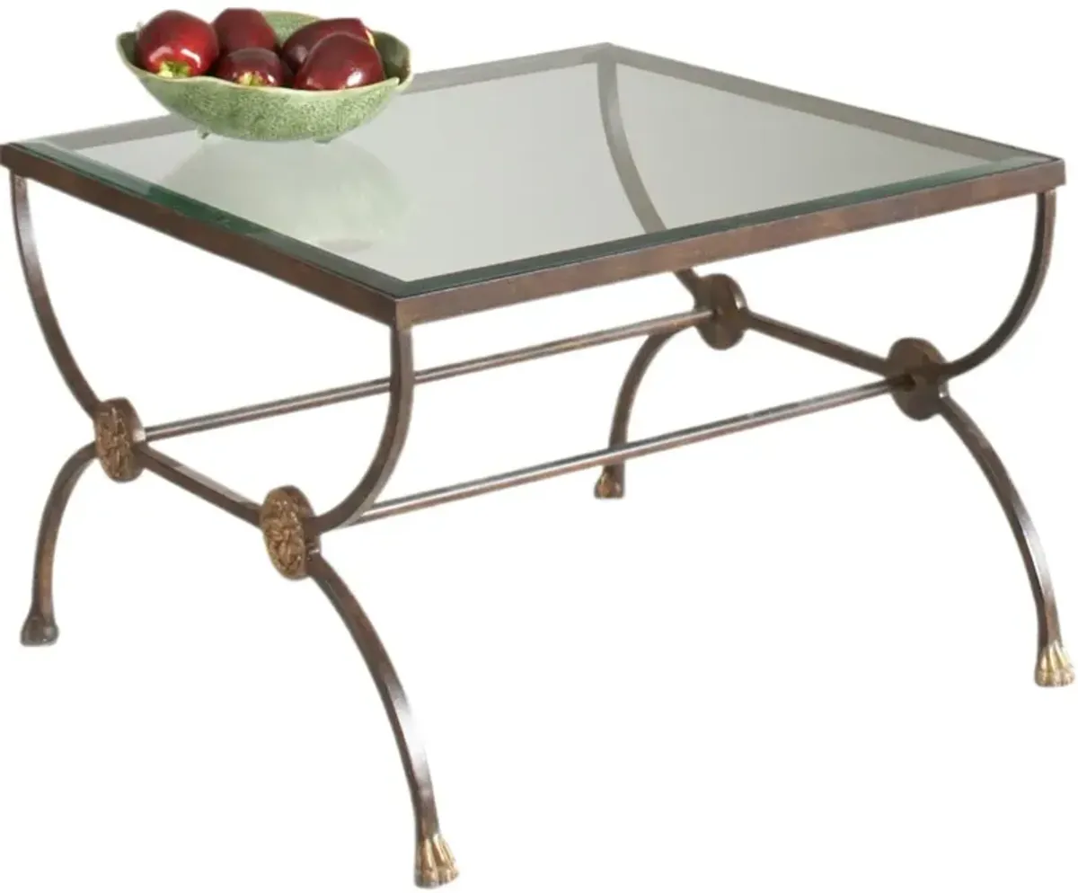 Martin Square Glass Cocktail Table, Brown