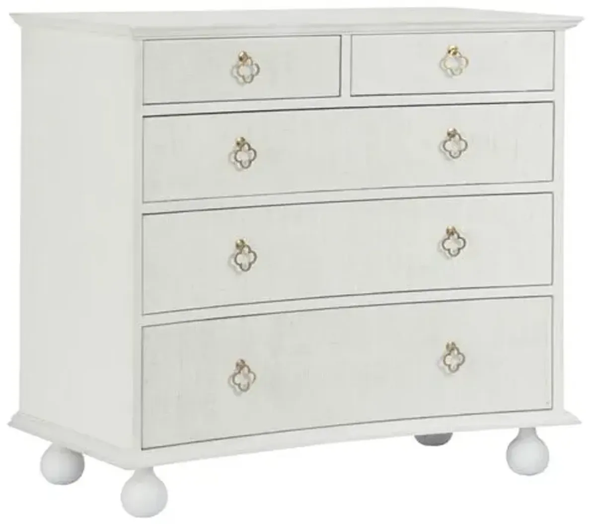 Maxwell 5-Drawer Raffia Chest - Chelsea House - White