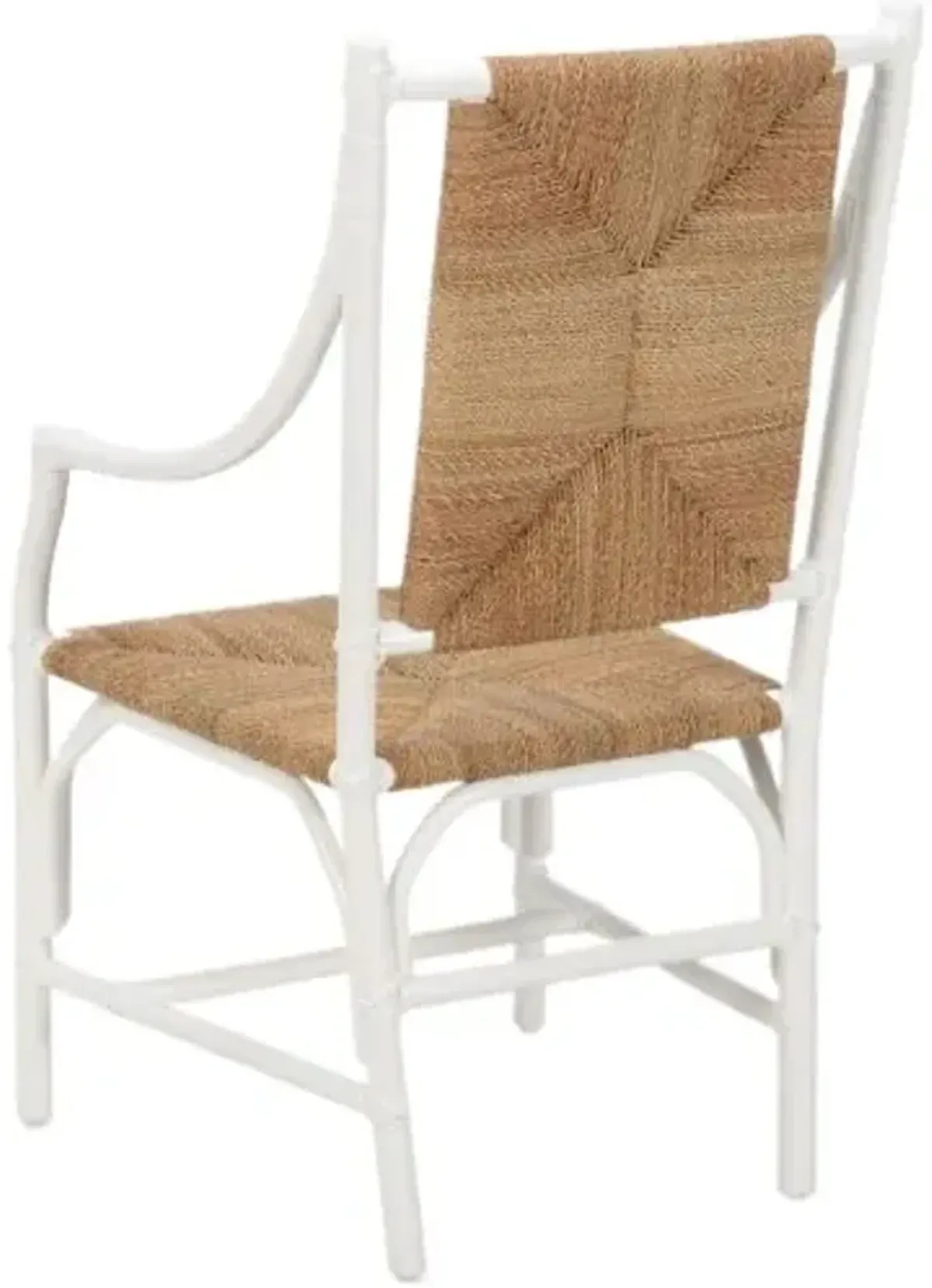 Mecklenburg Raffia Rush Arm Chair - White/Natural - Chelsea House