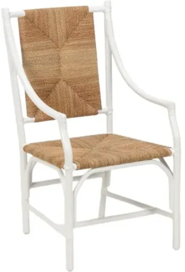 Mecklenburg Raffia Chair - White/Natural - Chelsea House