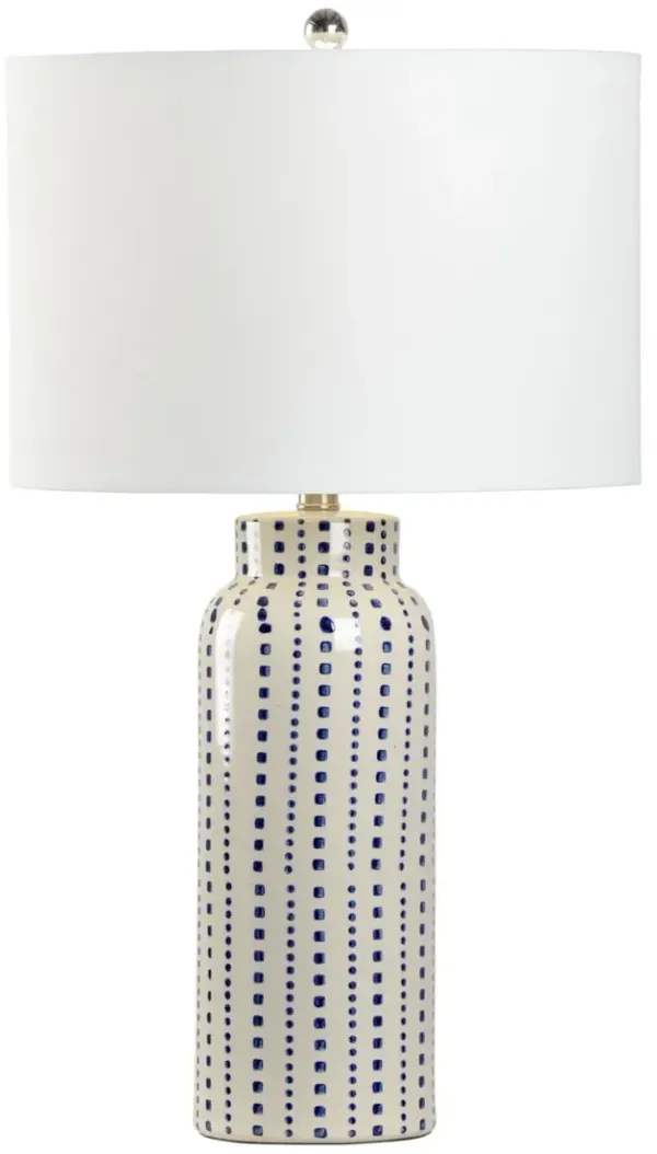 Milton Dotted Ceramic Table Lamp - Blue/White - Chelsea House