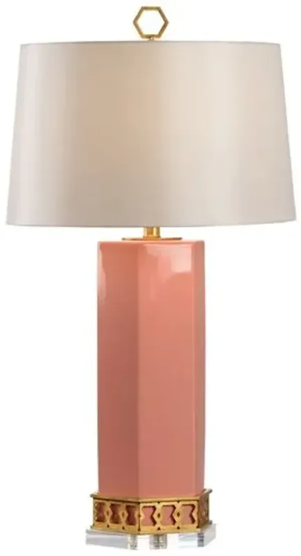 Miriam Honeycomb Ceramic Table Lamp - Chelsea House - Pink