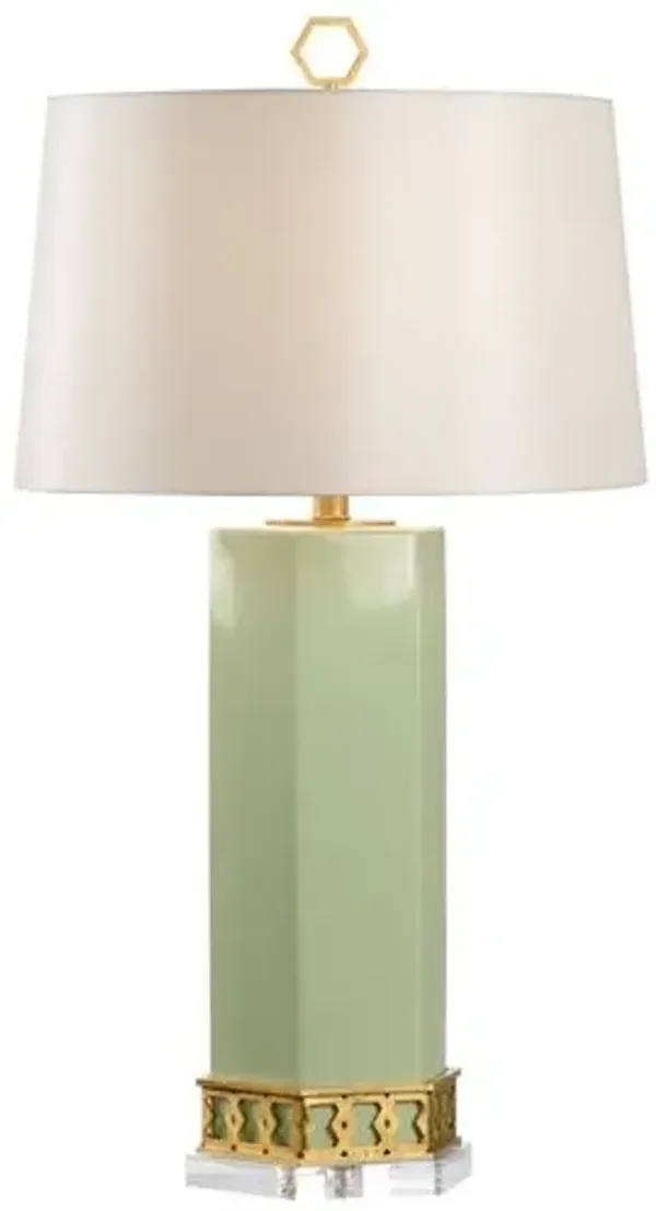 Miriam Honeycomb Ceramic Table Lamp - Chelsea House - Green