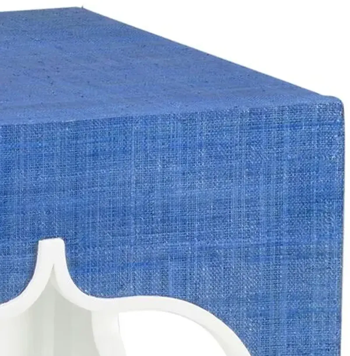 Moroccan Raffia Cutout Side Table - Blue - Chelsea House