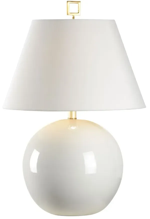 Morrow Round Base Ceramic Table Lamp - White - Chelsea House