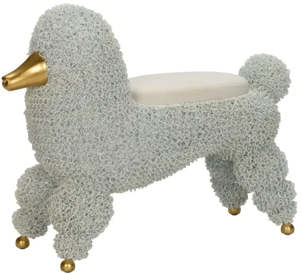 Ooh La La Poodle Stool, White/Gold