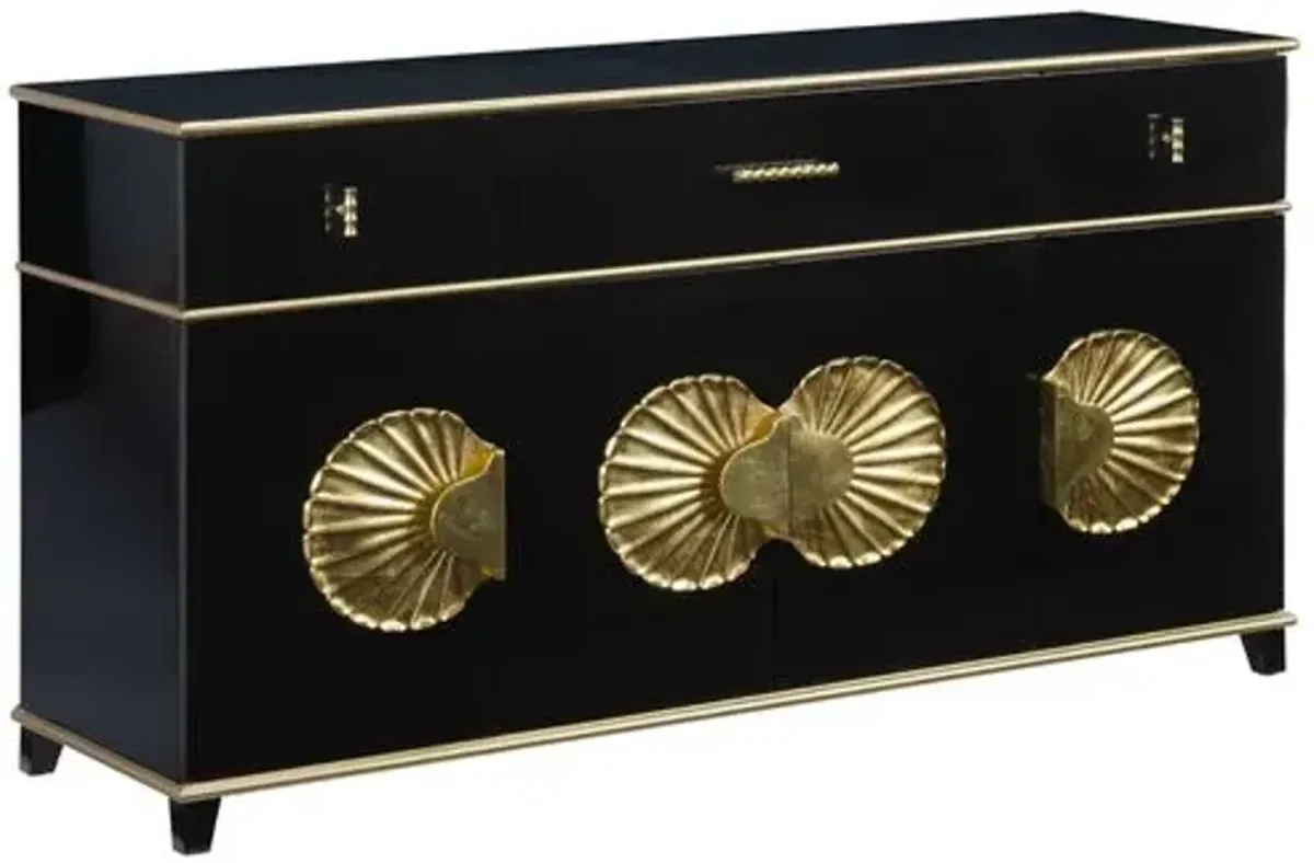 Palm Beach 4-Door Buffet Cabinet - Black/Gold - Chelsea House
