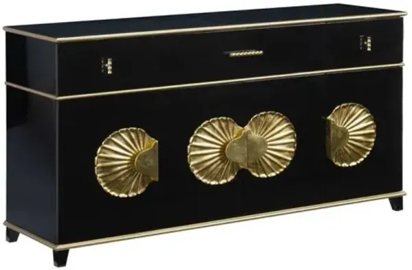 Palm Beach 4-Door Buffet Cabinet - Black/Gold - Chelsea House