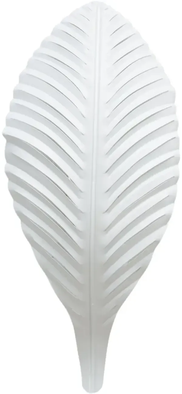 Palm Leaf Iron Wall Sconce - White - Chelsea House
