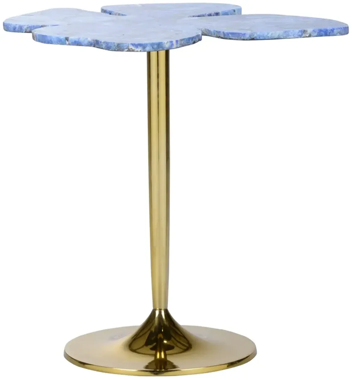 Petal Quartz Side Table - Blue/Gold - Chelsea House