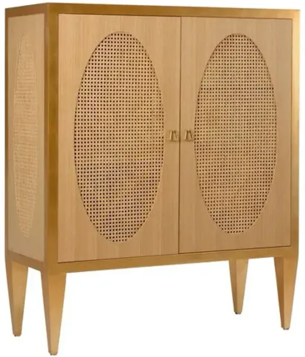 Petite Caned Bar Cabinet - Natural - Chelsea House - Brown