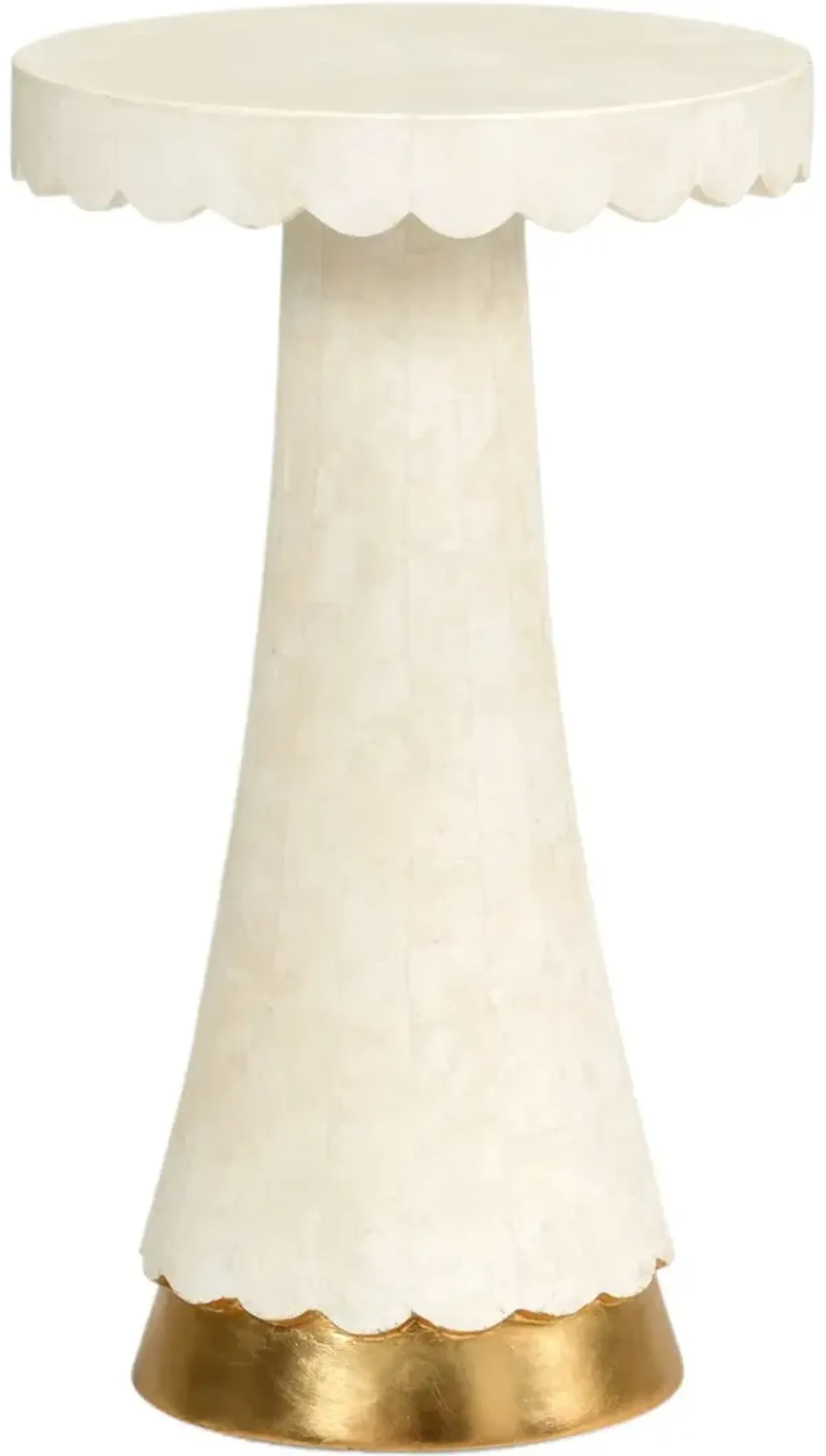 Puttick Agate Side Table, Cream/Gold