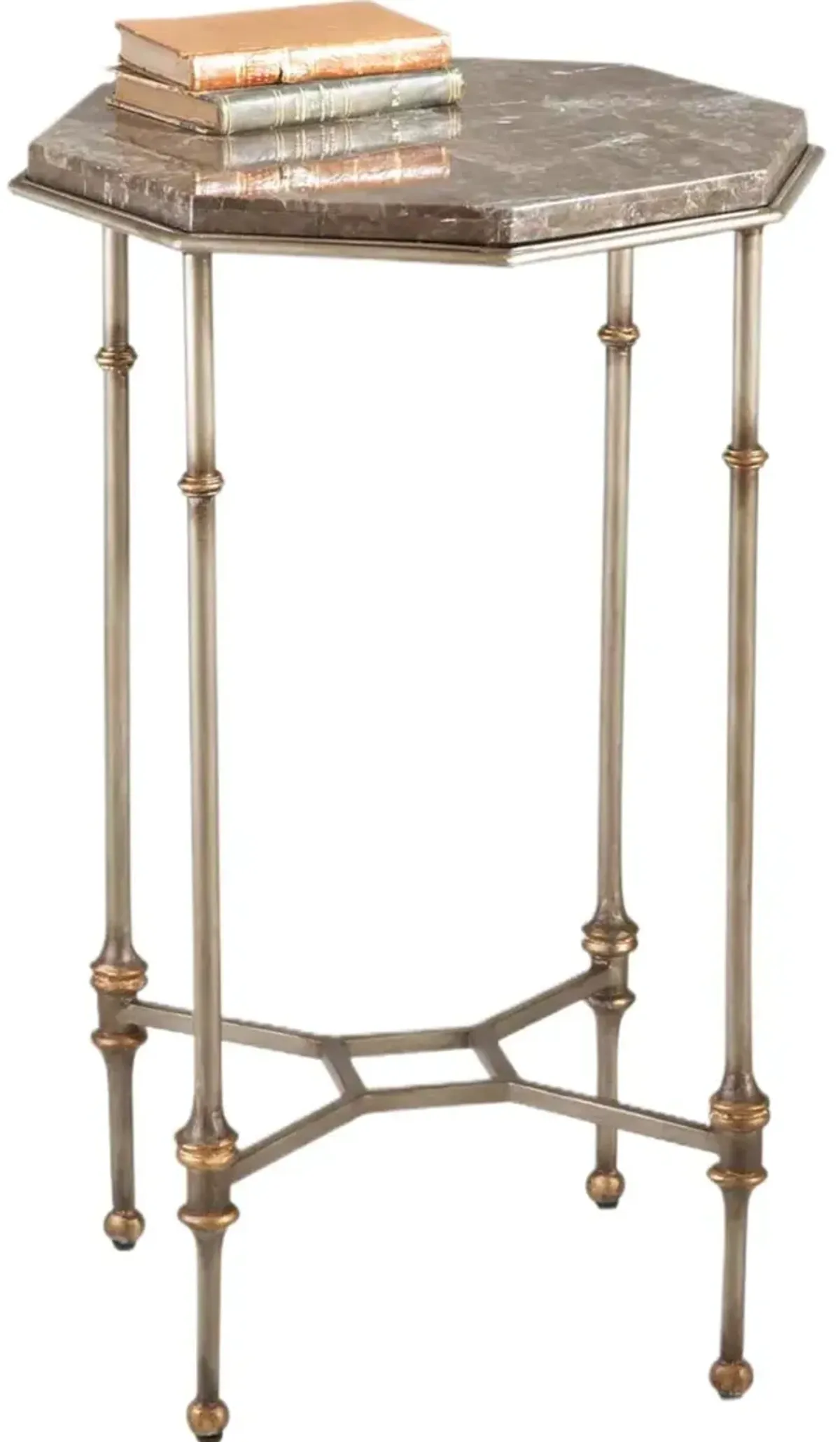 Raleigh Lane Marble Side Table, Silver/Gold