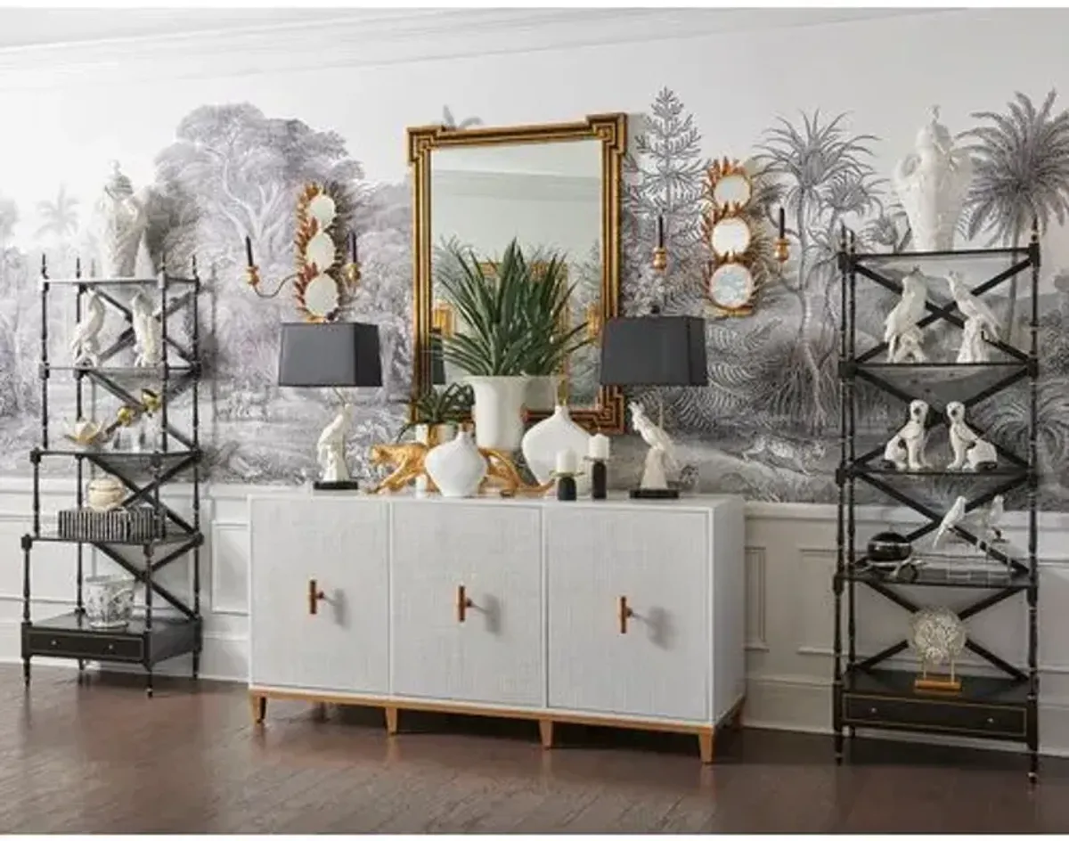 Richards Beveled Wall Mirror - Black/Gold - Chelsea House