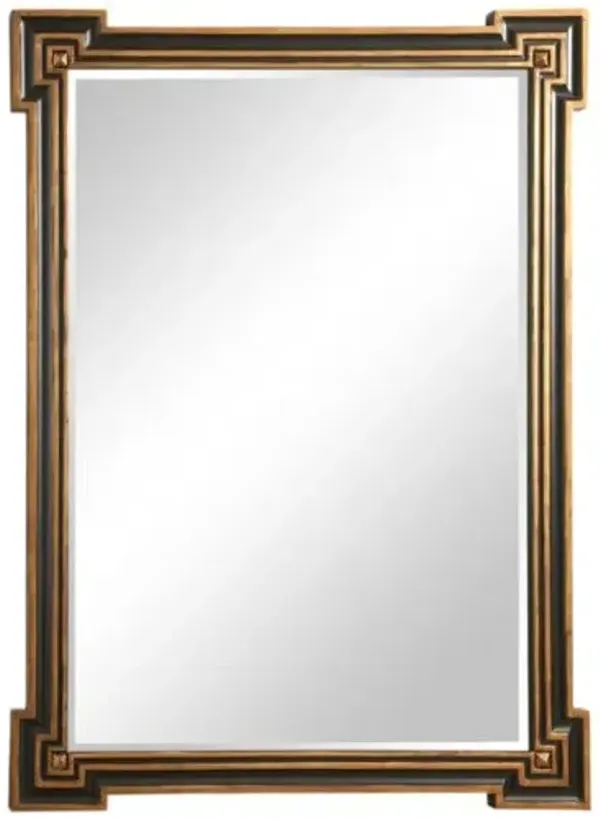 Richards Beveled Wall Mirror - Black/Gold - Chelsea House