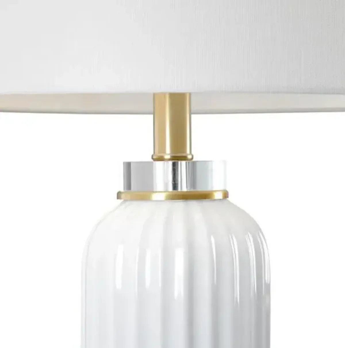 Samuel Fluted Ceramic Table Lamp - Chelsea House - White