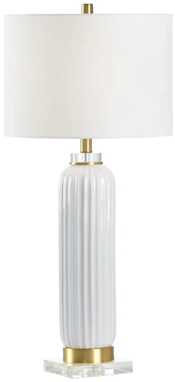 Samuel Fluted Ceramic Table Lamp - Chelsea House - White