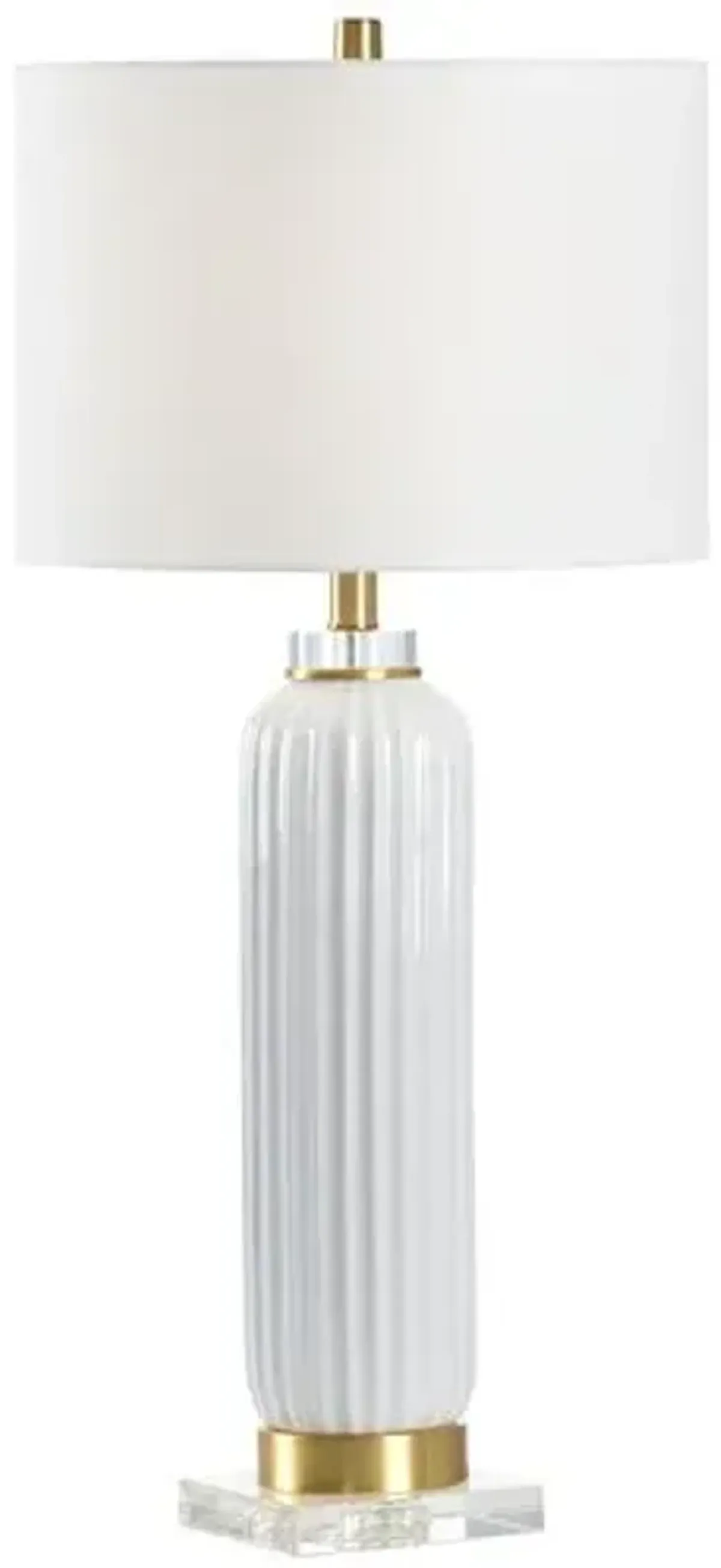 Samuel Fluted Ceramic Table Lamp - Chelsea House - White