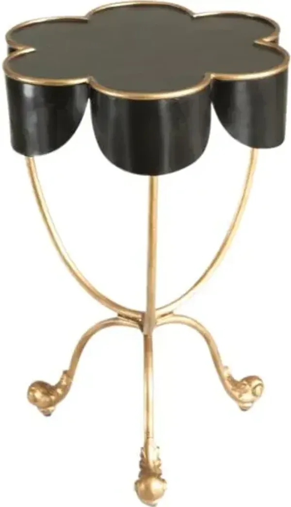 Seville Flower Top Accent Table - Black/Gold - Chelsea House - 26Hx17.5Wx17.5D in