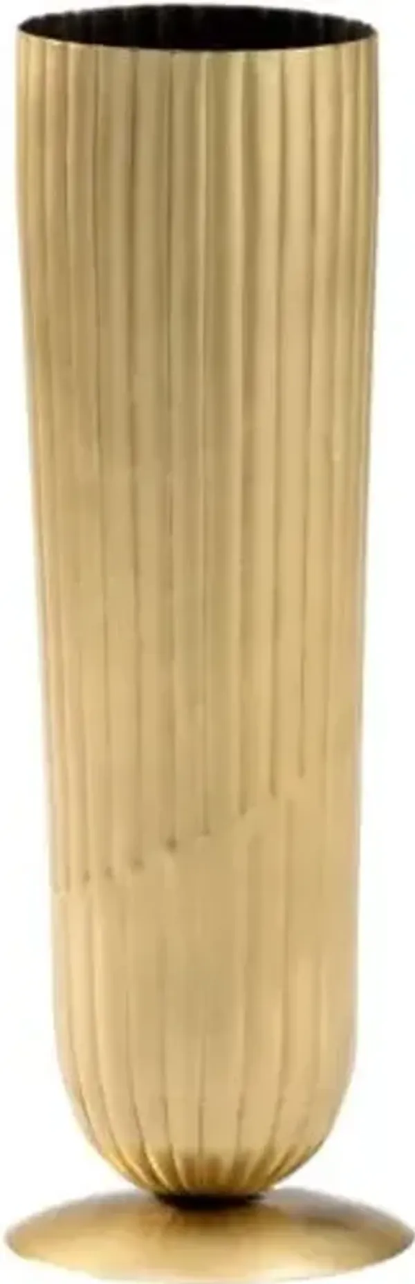 Shifting Lines Aluminum Vase - Gold - Chelsea House