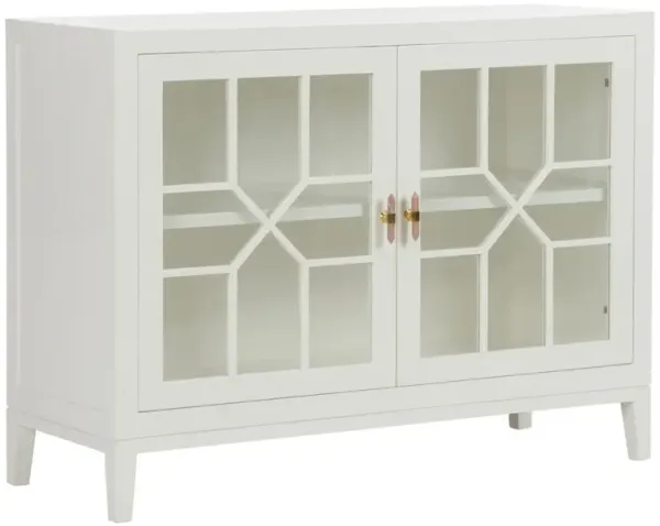 Silhouette Windowpane 2-Door Chest, White