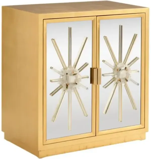 Starburst Mirrored Cabinet - Gold - Chelsea House
