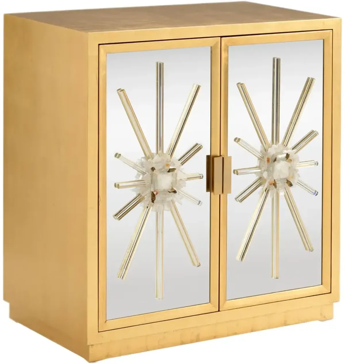 Starburst Mirrored Cabinet, Gold
