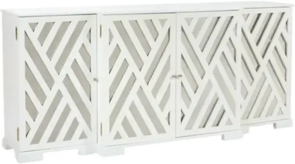 Tidewater Mirrored Cabinet - White - Chelsea House