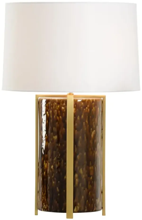 Tortoise Ceramic Table Lamp, Brown/Gold