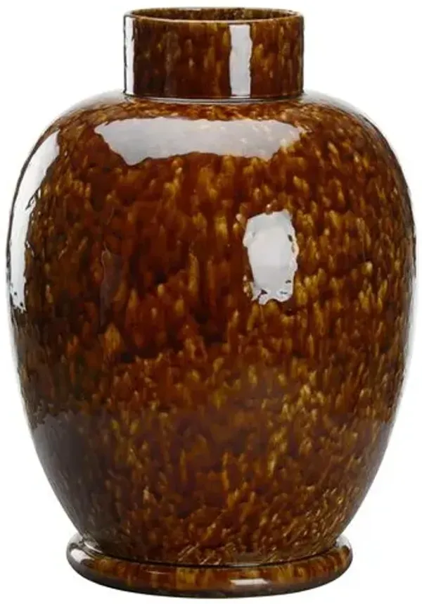Tortoise Ceramic Vase - Brown - Chelsea House