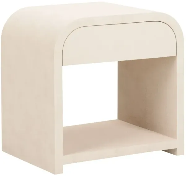 Vail Shagreen Waterfall Side Table, Cream